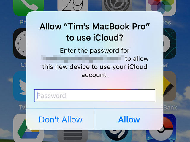 Approving IOS device From another IOS device on iCloud
