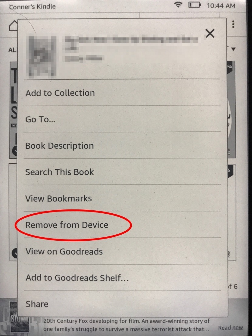 how to delete kindle books from tablet