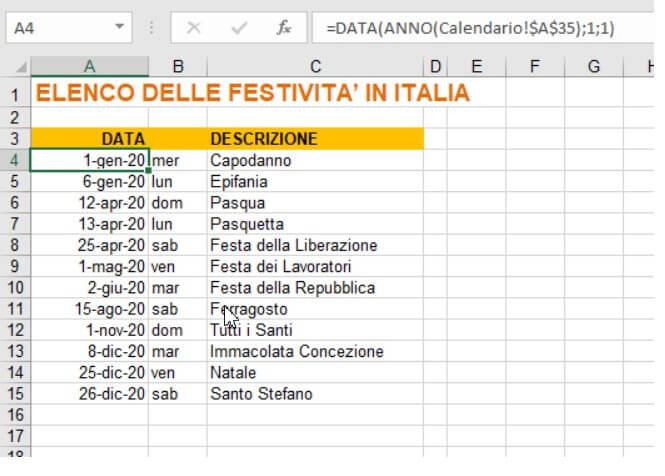 2020 Calendar in Excel Format with Holidays - Image 3