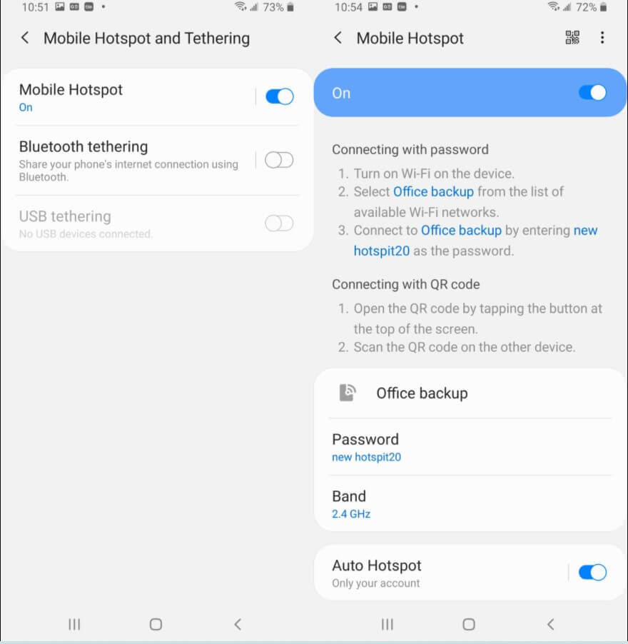 How to activate a portable hotspot with Android