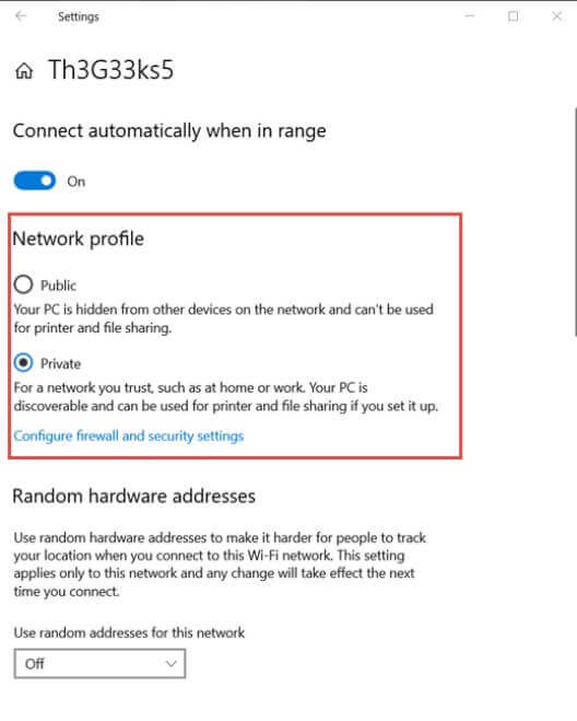 Difference between public network and private network in Windows 10 -Image 3
