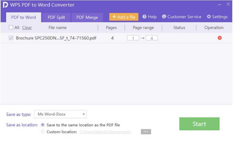 Program to Convert PDF to Word for Free - Step 4