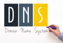 Check the sites visited by router, local network and WiFi with OpenDNS DNS. Domain name system sign on white background