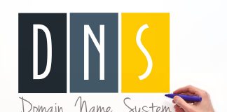 Check the sites visited by router, local network and WiFi with OpenDNS DNS. Domain name system sign on white background