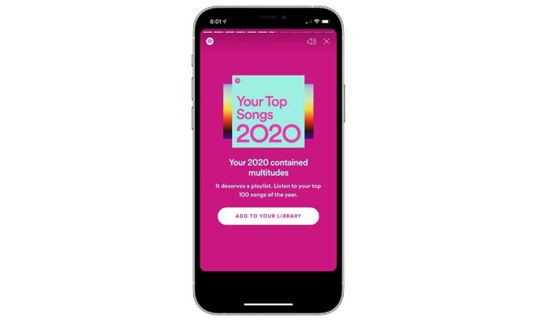 How to view and share your Spotify Wrapped 2020 step2