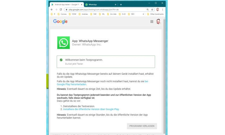How to sign up and download WhatsApp Beta