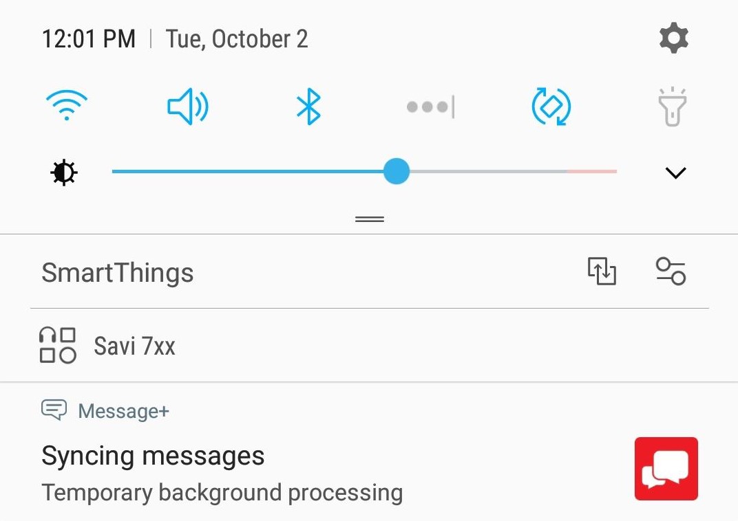 Verizon message+ syncing messages temporary background processing