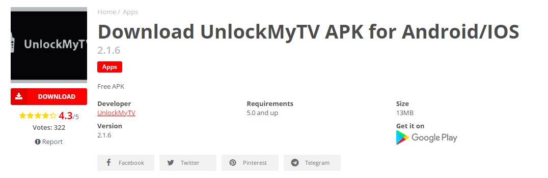 install the APK file of UnlockMyTV