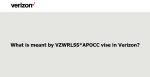 What is meant by VZWRLSS*APOCC vise in Verizon?