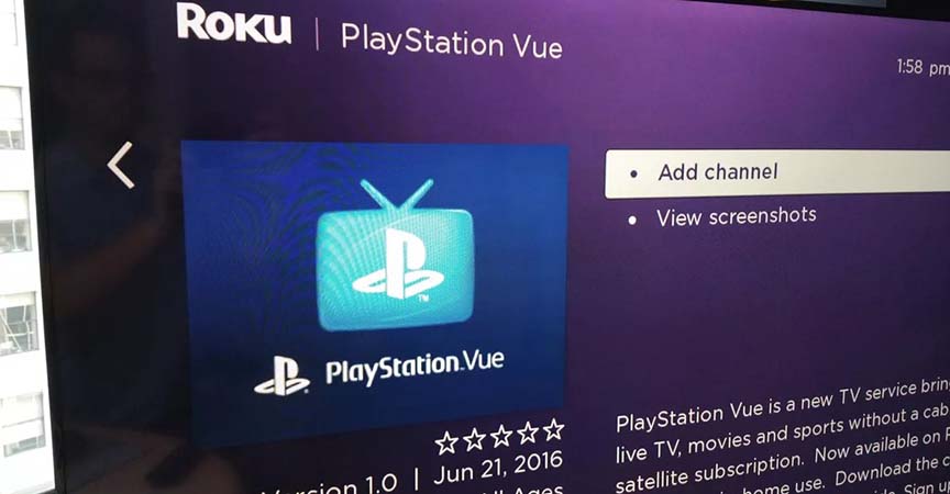 PlayStation Vue using Roku Mobile app