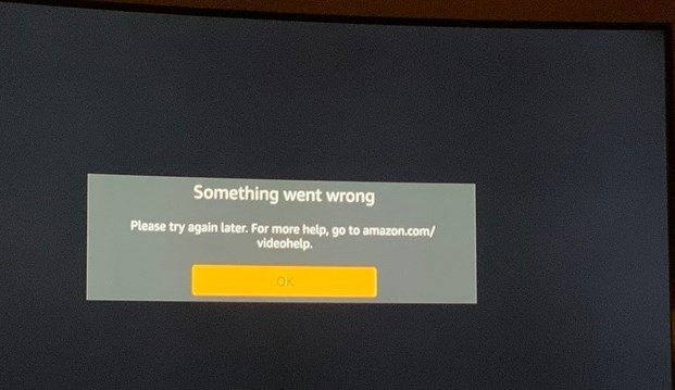 Amazon Prime Video app something went wrong
