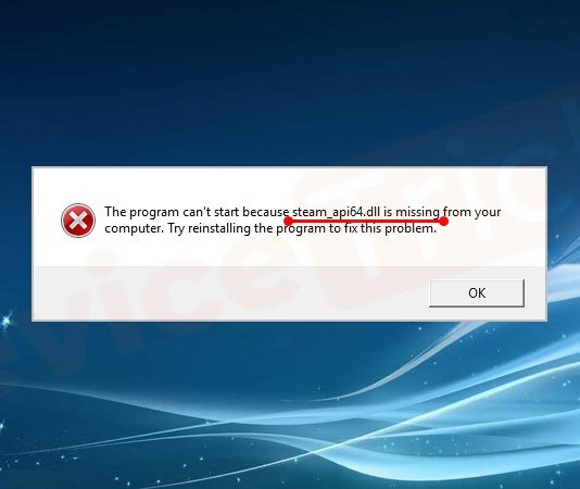 Follow these steps to remove Steam_api64.dll error steam api64.dll Missing Error