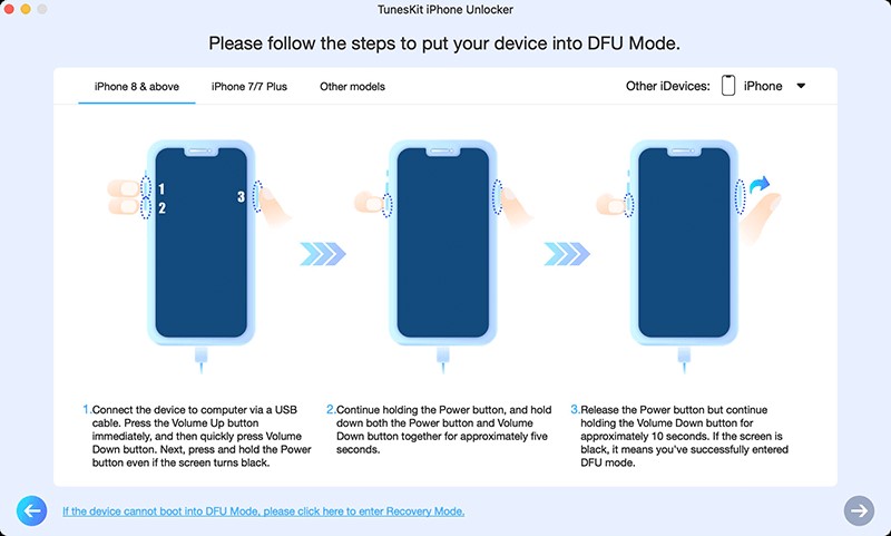 Put your iOS device into DFU mode