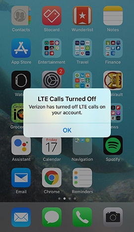 lte call turned off notification