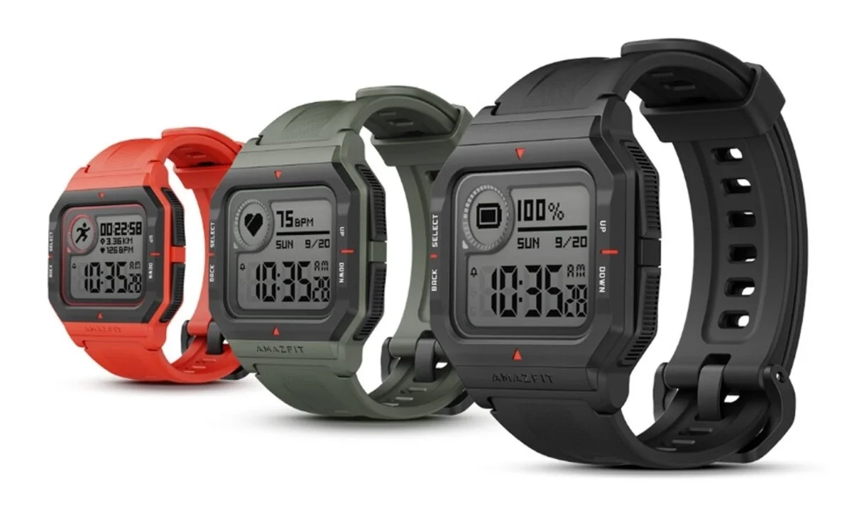 A smart watch with a classic digital look, this is the Amazfit Neo.