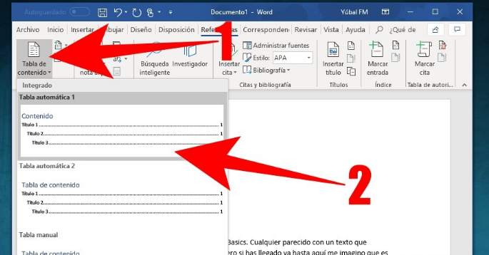 Create an automatic index in Word 2