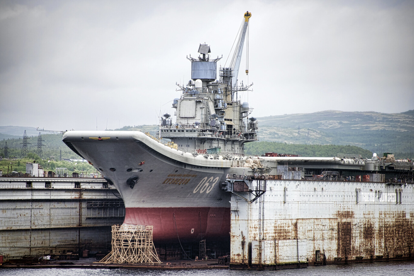 Russia has only one aircraft carrier and it is a disaster dirty oil as fuel, fires and cranes that fall